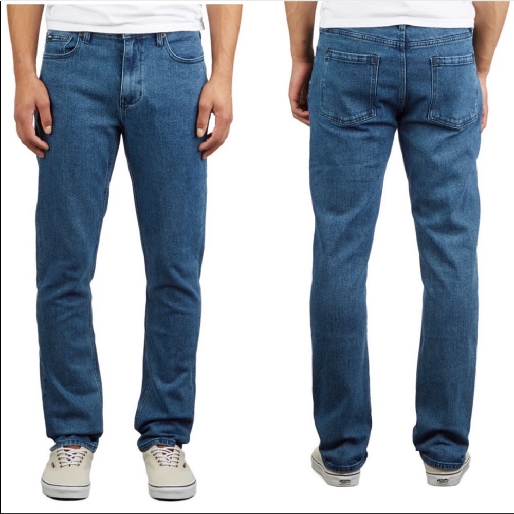 RVCA JEANS Straight Medium Wash destructed 29